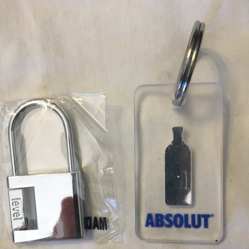 KEY CHAIN AND LOCK- ABSOLUT VODKA